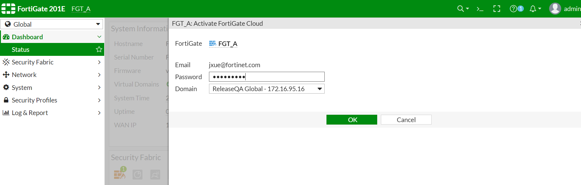 FortiCare and FortiGate Cloud login FortiGate / FortiOS 6.2.14